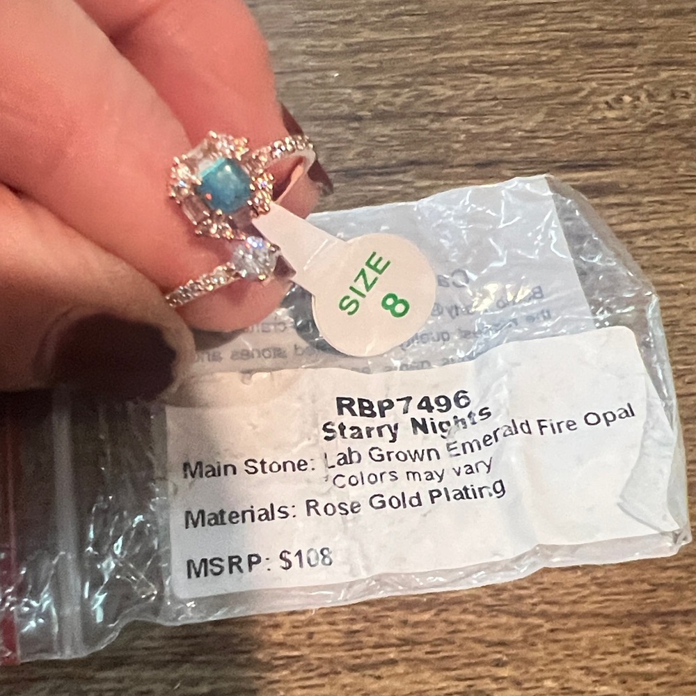 Bomb Party Ring                   Starry Nights Lab Grown Emerald Fire Opal Ring